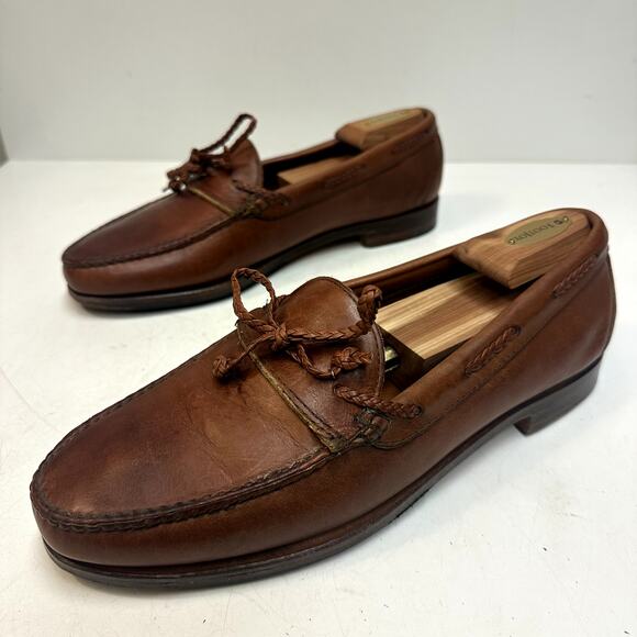 VGUC Rancourt & Co x FootJoy Tassel Loafer Moccasin Brown Made in Maine USA 11 D main image 7